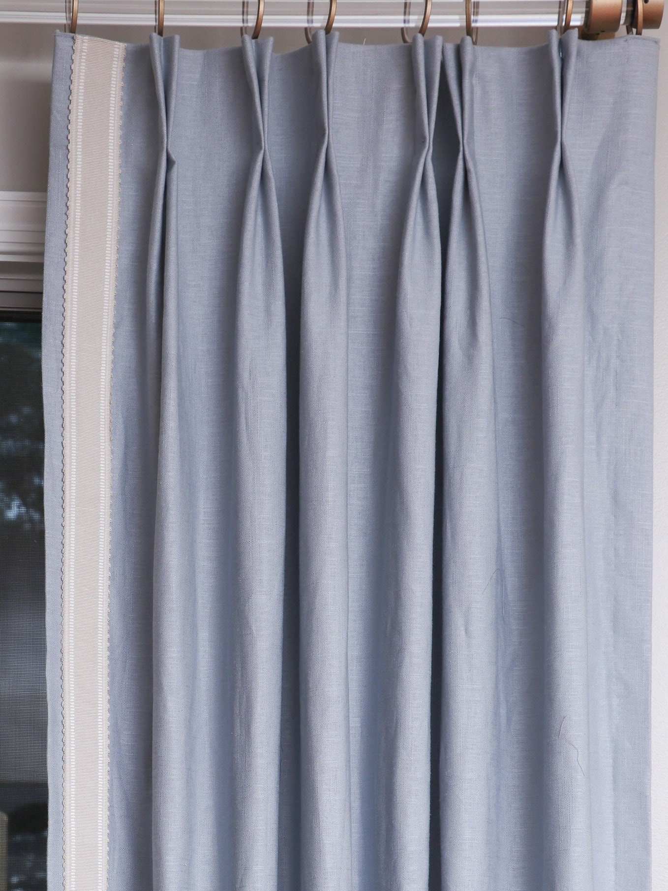 Solid Trim With Stripes in munich on Linen Drapes - Etsy