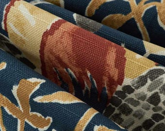 Botanical Bloom Drapery - Custom Floral Curtains, Cotton Linen Rayon