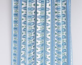 Floral Stripe Linen Curtain – "Garden Row" Fabricut, Custom Drapery