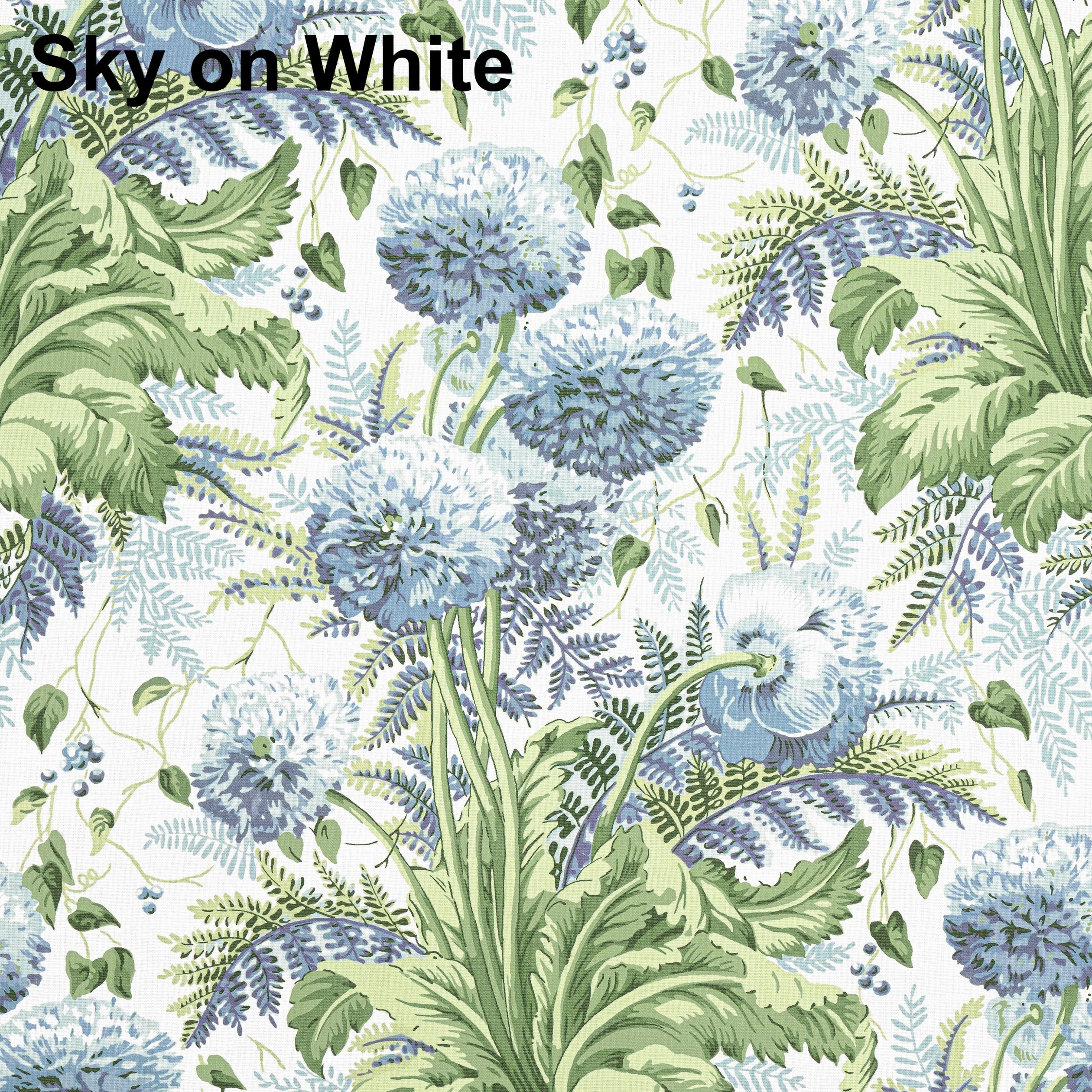 Dahlia Custom Drapery Panel,  Floral Drapery Panel by Thibaut, Print fabric, Large Print Drapery, Made to Order. Avail. in 6 colors.