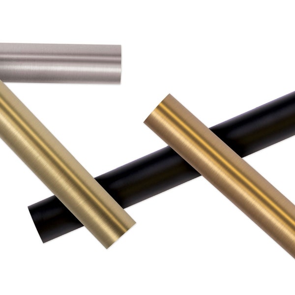 1.3/8" Kirsch Designer Metal-Hardware 1.3/8" Diameter. Available in Black, Satin Nickel, Brushed Bronze, Gilded Bronze, and Antique Silver