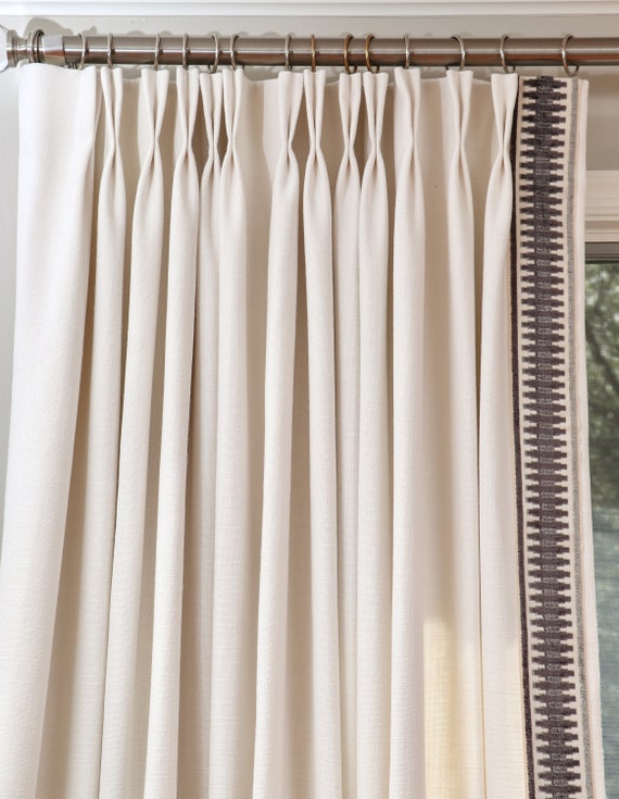Linen Drapes with Velvet Trim 3.5 Velvet Trim/Banding. Etsy