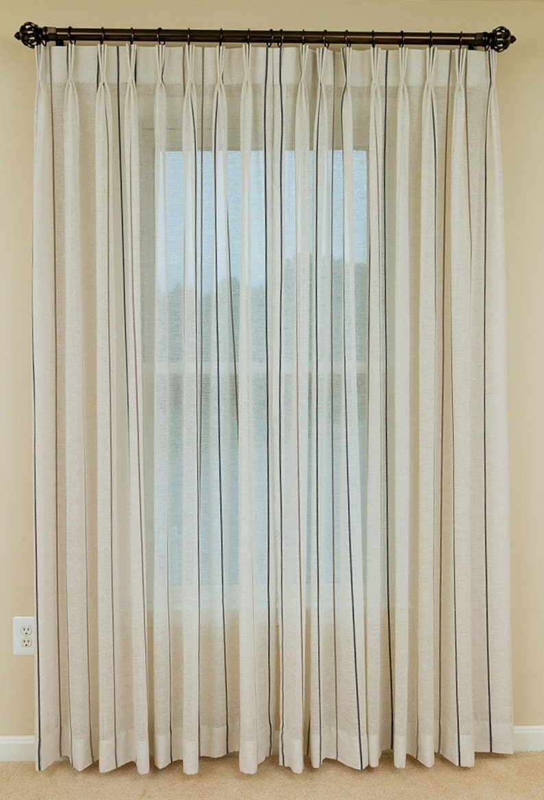 Sheer Drapery Slubbylinen Sheers Looks Natural Pinch Pleat Etsy