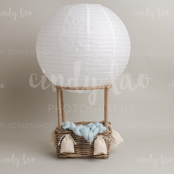 BUNDLE | 2 pack | Newborn Digital Backdrop | Hot Air Balloon | Light Blue | for boys or girls