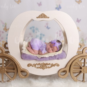 BUNDLE | 2 pack | Newborn Digital Backdrop | Princess Carriage Prop | for girls