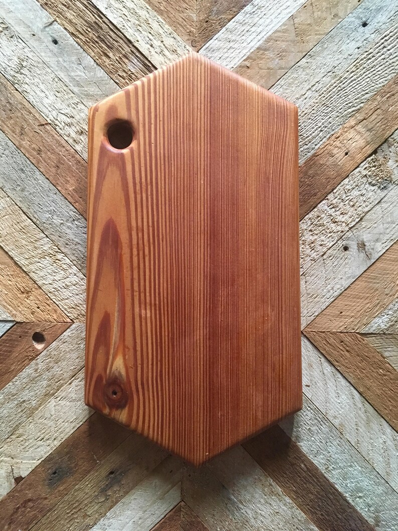 Reclaimed Longleaf Pine Hexagon Cutting Board / Cheese Board Etsy