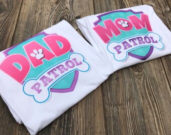 Parent t-shirts, paw patrol, T-shirts 