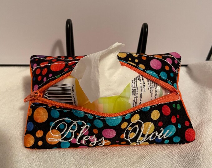 Custom Embroidered Zipper Tissue Case Waiting for You!!  Custom Made One Of A Kind