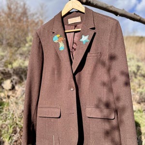 Upcycled Vintage 70s-80s Upcycled Pendleton Wool Blazer Southwestern Patch