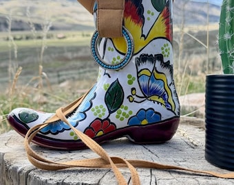 Southwestern-turquoise concho-suède riem (één maat verstelbaar)