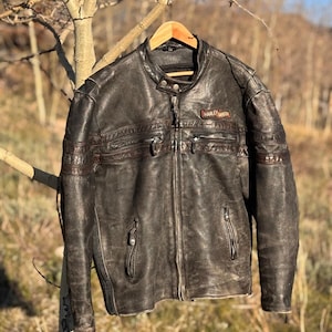 Mens Harley Davidson Triple Vent Leather Jacket - Etsy