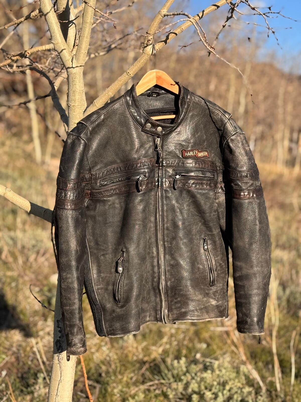 Distresses Harley Davidson Men Leather Jacket - Etsy