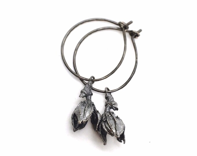 fall flower hoop earrings