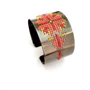 cross stitch embroidery cuff bracelet