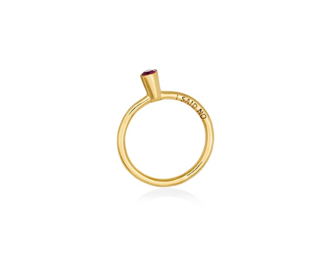 I SAID NO solitaire ring