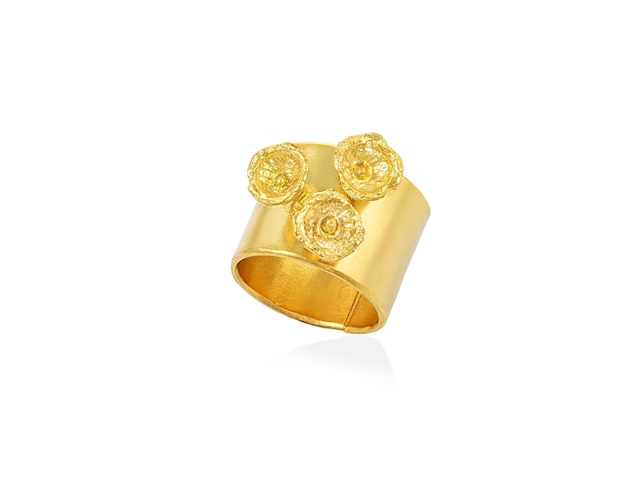 Bell flowers band ring