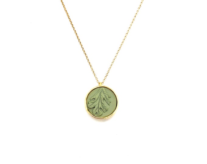 clay leaf necklace