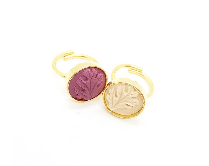 clay leaf ring