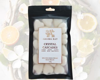 Crystal Cascades - Deluxe Coco Creme Wax Melts - Wax Melts - Unisex fragrance - Woody  Fresh Fragrance