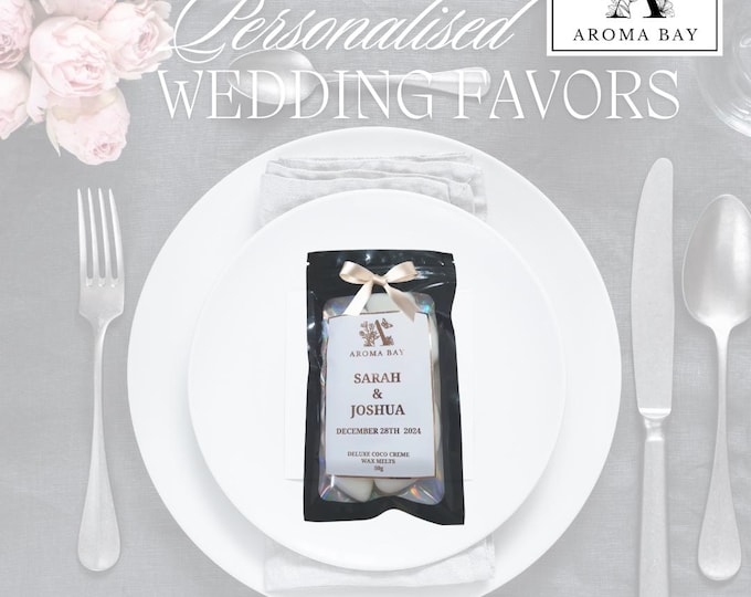 Featured listing image: Wedding Favors -Min 35 Order -Deluxe Wax Melts 50g - Personalized Wedding Favors - Luxury Wedding Favor - Wedding Bonbonniere