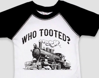 Who Tooted? | Baby Boy Train Shirt