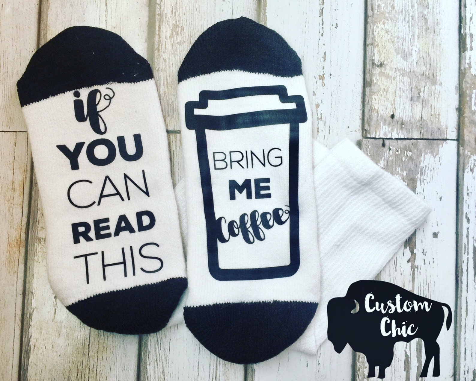 Coffee Socks Custom Socks Funny Socks Gift for Her Etsy