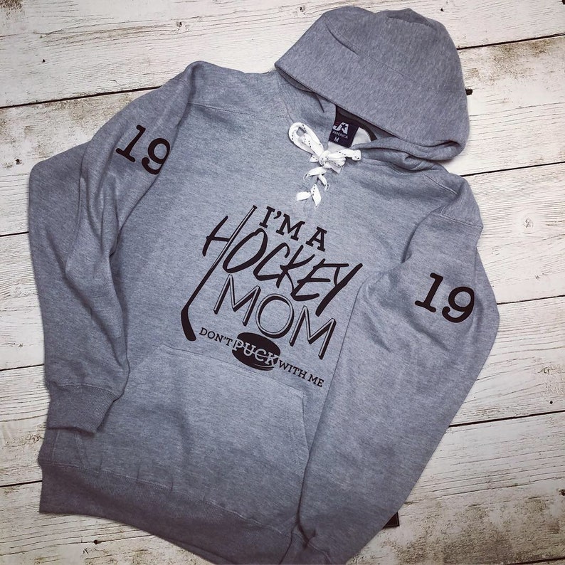 Hockey Mom Hoodie Funny Mom Shirt Lace up Sweatshirt Ice Etsy