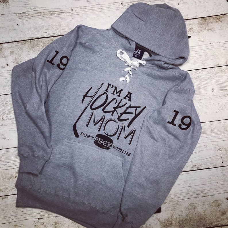 Hockey Mom Hoodie Funny Mom Shirt Lace up Sweatshirt Ice - Etsy