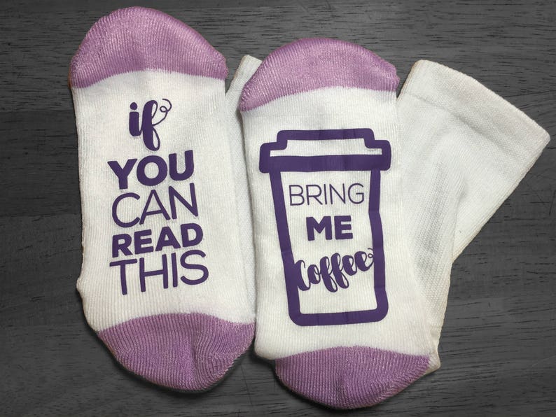 Coffee Socks Custom Socks Funny Socks Gift for Her Etsy