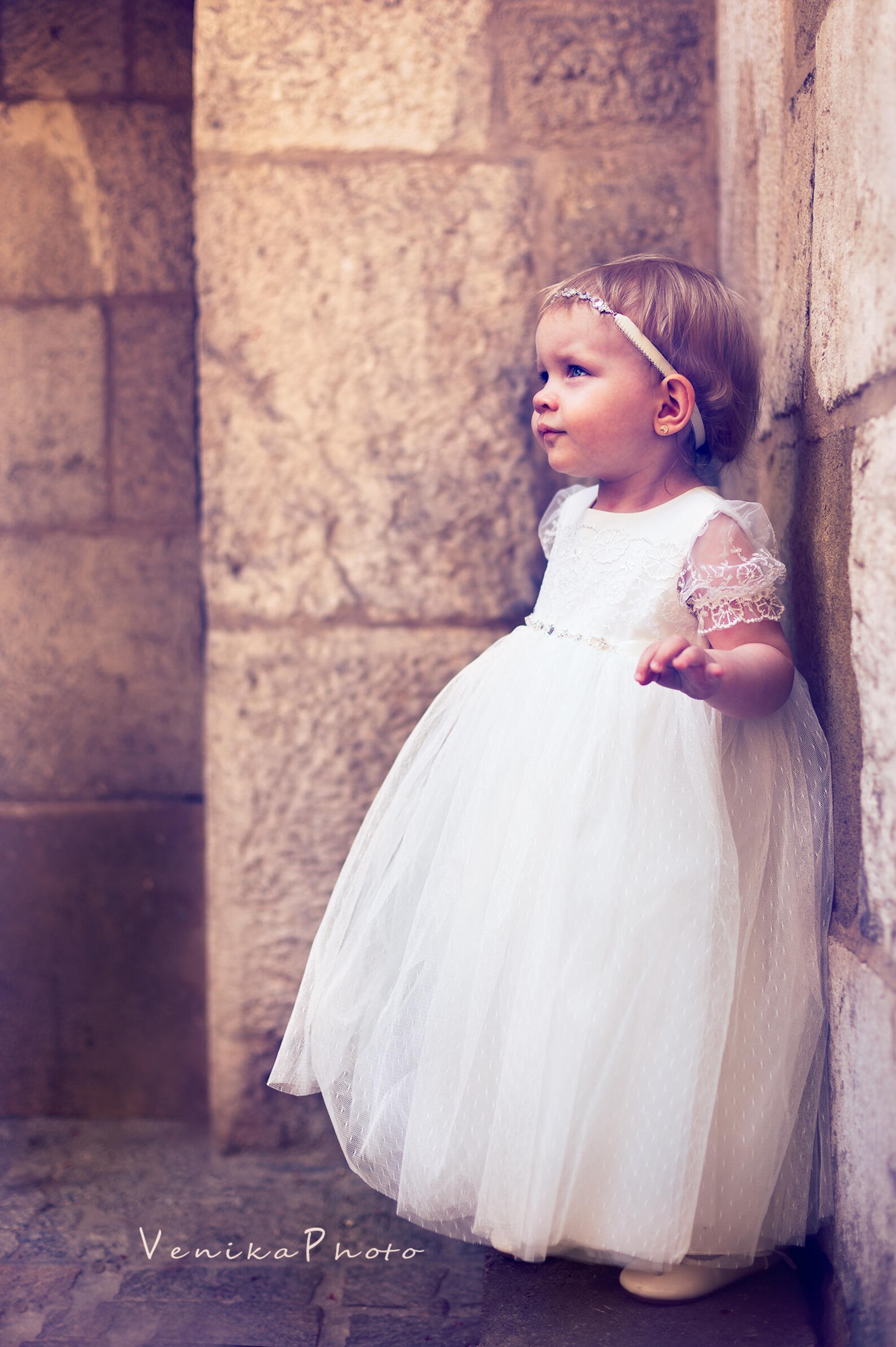 3D lace christening Dress main image 1