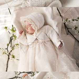 bolero for baptism-christening- made of cotton in white or ivory