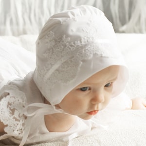 Baby bonnet, lace bonnet,toddler bonnet baptism bonnet 100% cotton