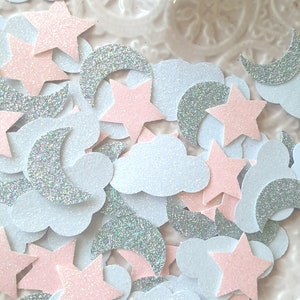 Cloud moon star party, Glitter star, Glitter moon table confetti scatter,Twinklw twinkle confetti,Star confetti,Moon confetti,Twinkle baby