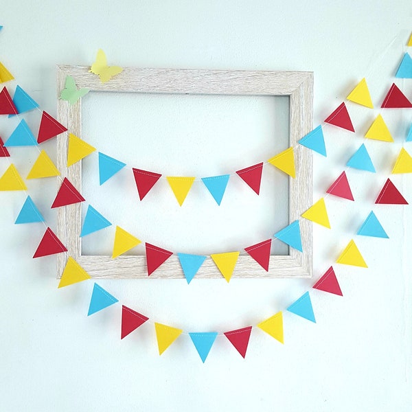 Triangle bunting paper garland,Party garland,Triangle garland,Pick Colors/Paper pennant bunting,Pennant paper banner paper,