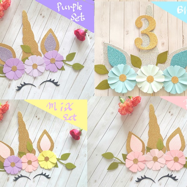 Unicorn horn die cuts,Glitter unicorn die cuts/Unicorn favor bag DIY kit/Unicorn cake toppers DIY/Unicorn decorations/Fairytale party