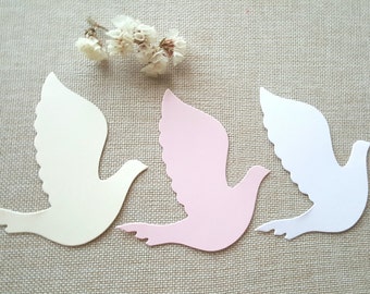 Dove die cuts/Bird die cuts/Paper dove,Wedding Birds,paper birds,Baptism Decor,Dove tags,dove Escort Cards,Wedding place card,Paper Dove