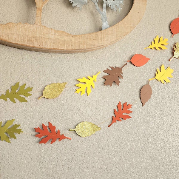 Leaf garland, Autumn garland, Oak leaf garland, Maple garland, Autumn leaf garland, Fall decorations, Autumn decorations