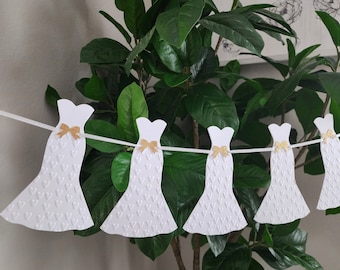 Bridal shower garland,Engagement banner,Bridal shower banner,Bridal shower decorations,Wedding Dress garland,Dress garland,Heart confetti