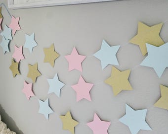 Twinkle Twinkle Gender Reveal banner/Baby shower Decor/Gender Reveal twinkle twinkle littler star garland/Star banner/Pink and blue stars