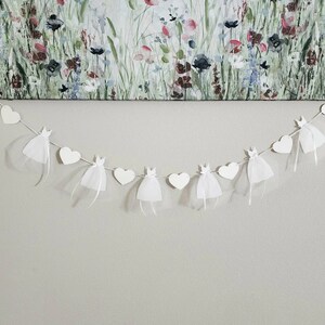 Bridal gown garland,Dress banner,Wedding dress garland,Bridal shower decoration,Dress garland,Bridal shower garland,Bridal dress banner image 5