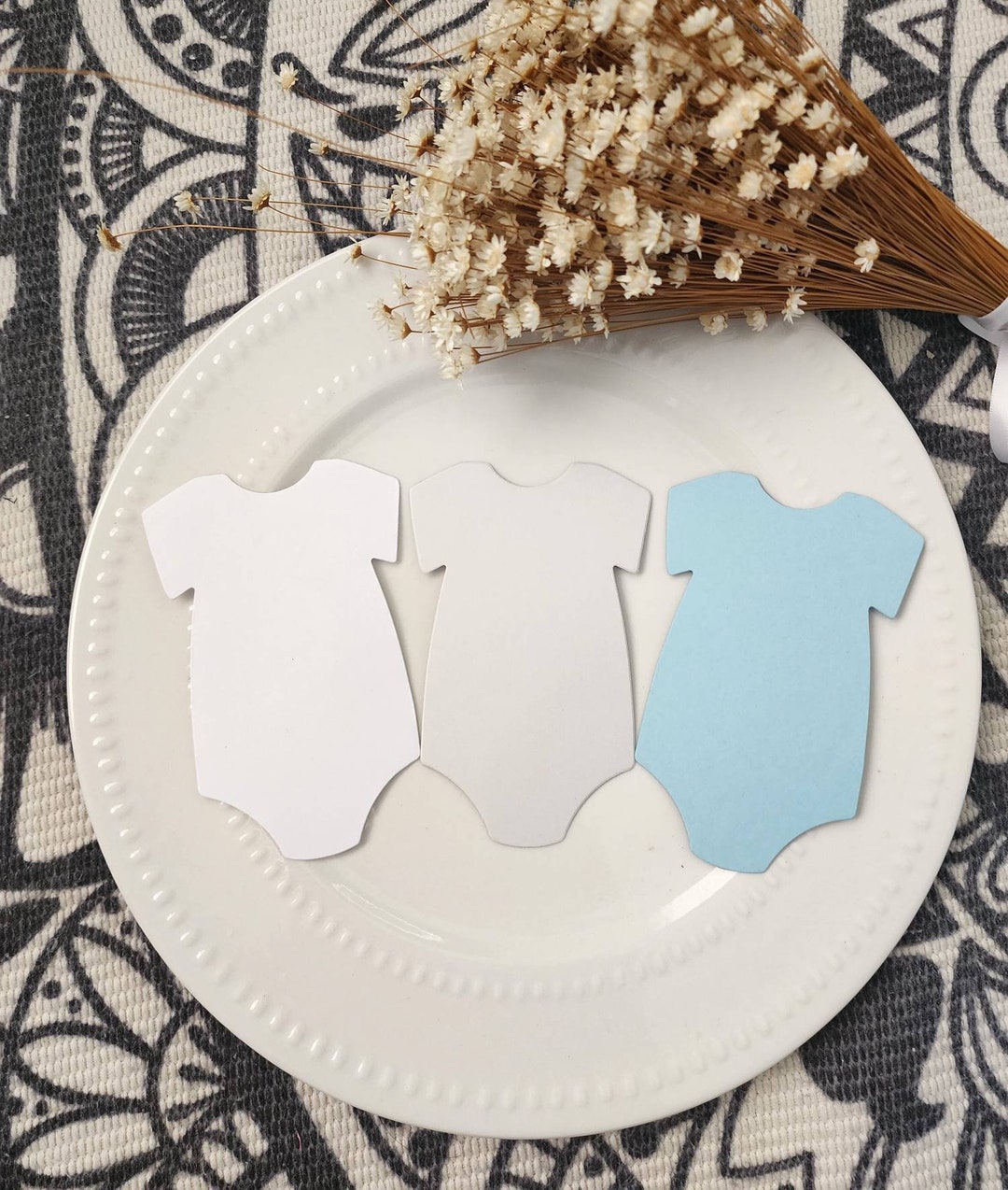 Baby Onesie Die Cuts,baby Shower Wish Tags,baby Boy Shower Decorations