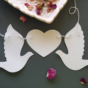 Baptism garland,Glitter Dove garland,First communion garland,Dove garland,Religious baby dedication garland,Cross banner,Bird garland