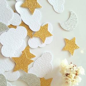 Cloud moon star party, Glitter star, Glitter moon table confetti scatter,Twinklw twinkle confetti,Star confetti,Moon confetti,Twinkle baby