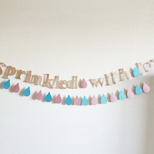 Sprinkled with love banner,Sprinkled with love garland,Baby shower banner,Sprinkle baby shower decor,Srpinkled baby,Gender Reveal banner