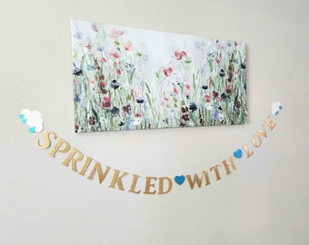 Sprinkled with love banner,Glitter Sprinkled with love banner,Baby shower banner,Sprinkled baby shower decorations,Baby sprinkled with love