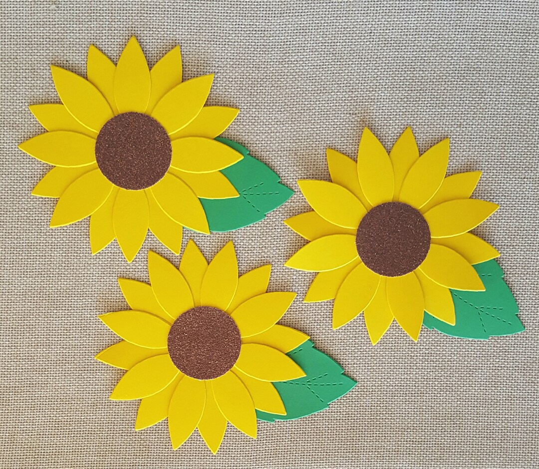 Sunflower Die Cuts, Sunflower Cutouts, Cardstock Sunflower, Flower Die