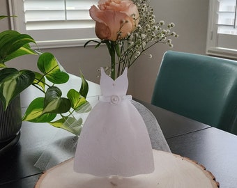 Bridal shower centerpiece,Dress centerpieceBridal bud vase decor,Bridal shower decorations,Brial shower table decorations,Bridal caketopper.