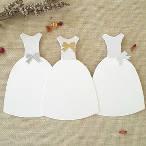 Découpes de robe de mariée, décoration de douche nuptiale, cartes de conseils de douche nuptiale, carte de douche nuptiale, découpes de robe de mariée, douche nuptiale de bricolage