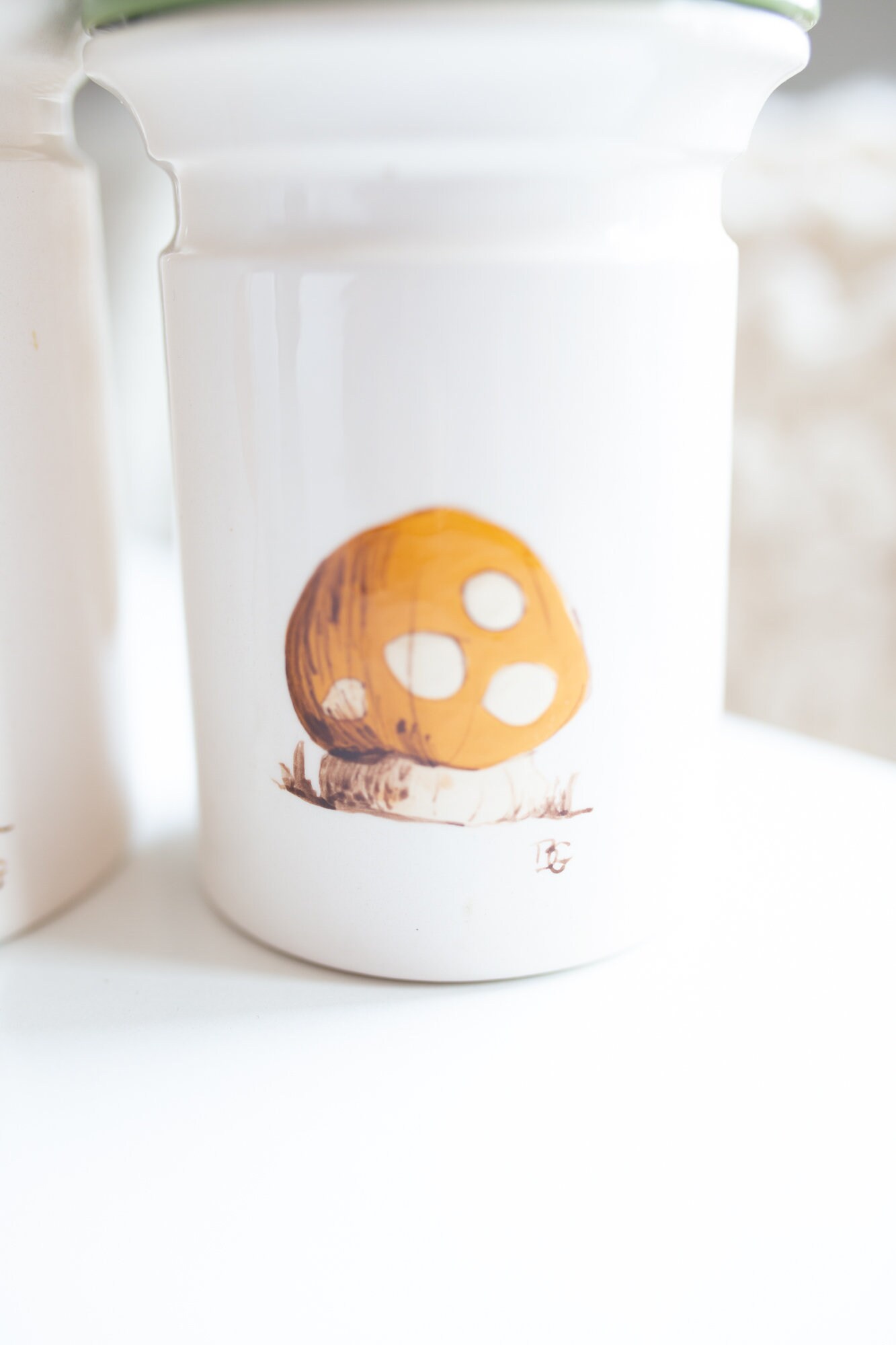 Vintage Pilz Gelb Weiß und Salbei grün Küchenkanister | Etsy