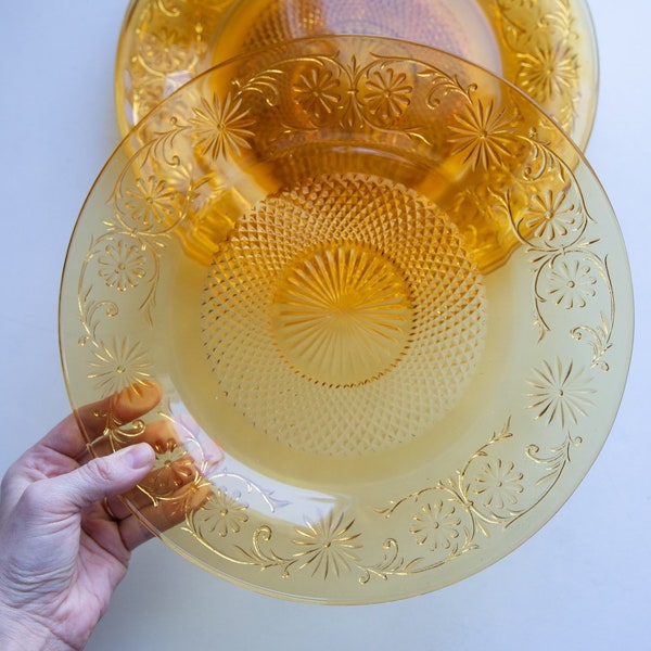 Amber Glass Plates Etsy